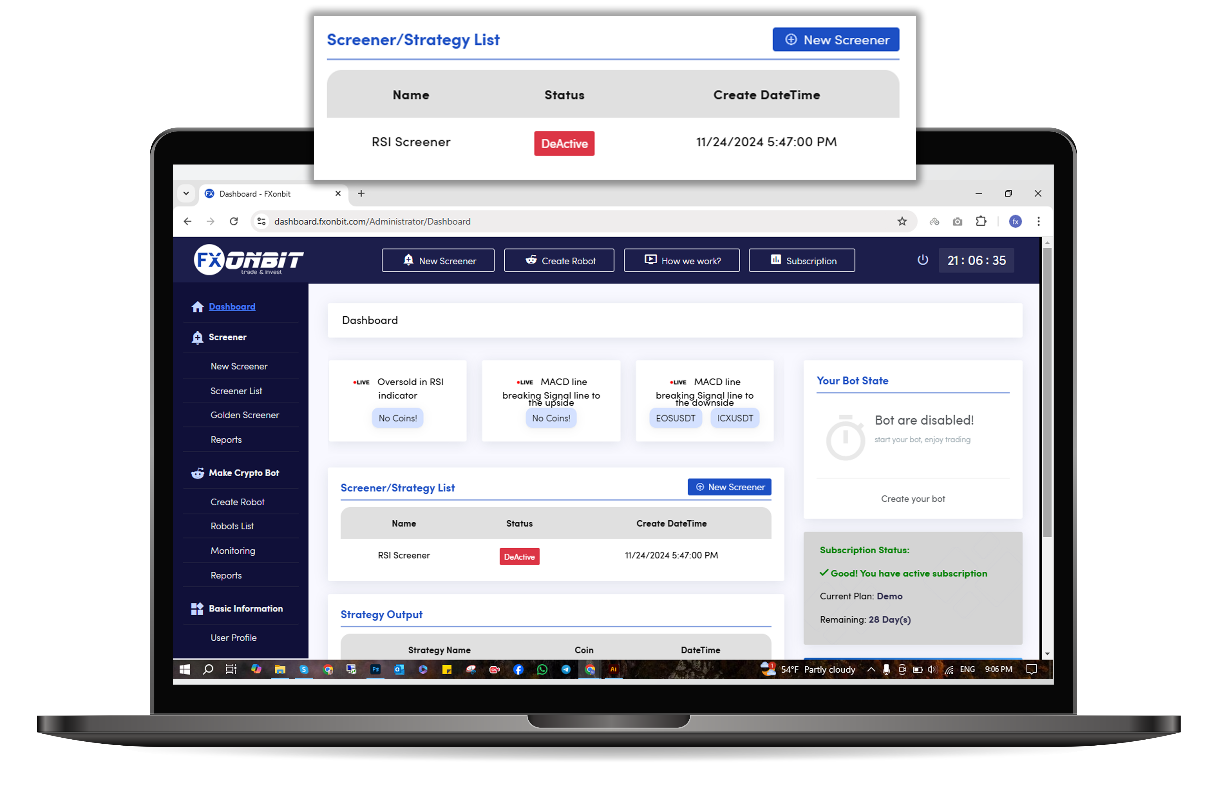 Cryptocurrency Screener Platform UAE