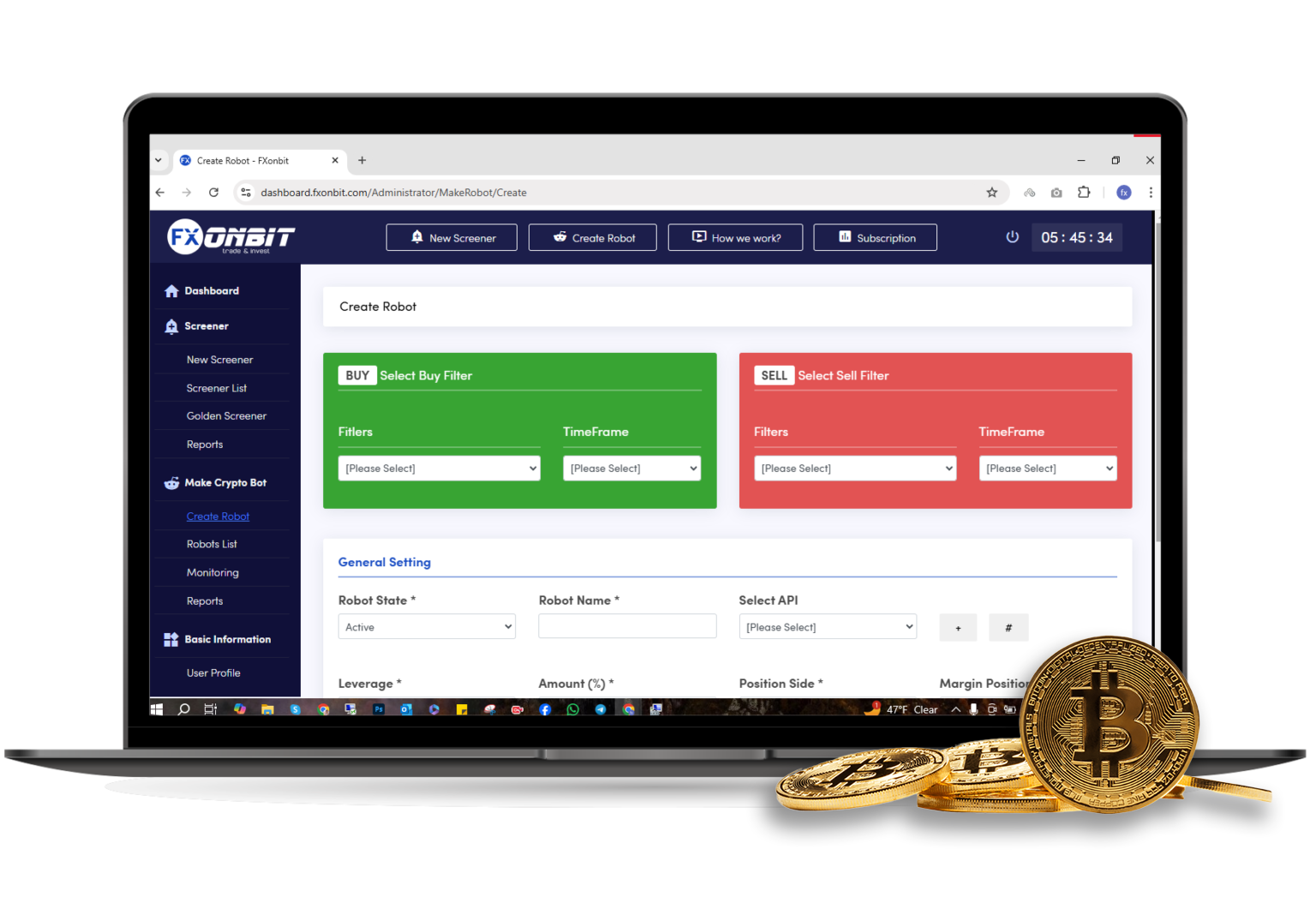 Cryptocurrency robot making UAE